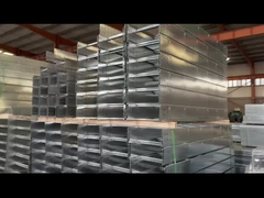 Cable de acero resistente al fuego escalera bandeja montada en la pared instalación resistente a la intemperie curvas y tees