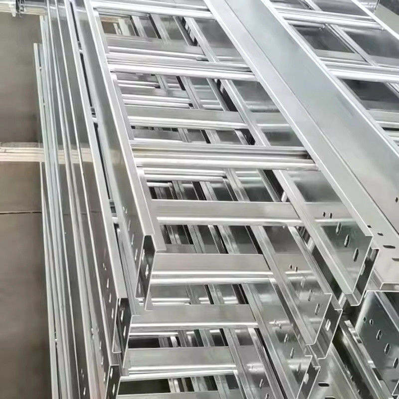 Sistema de bandeja de cable tipo escalera de acero galvanizado de trabajo pesado con capacidad de carga de 200 kg