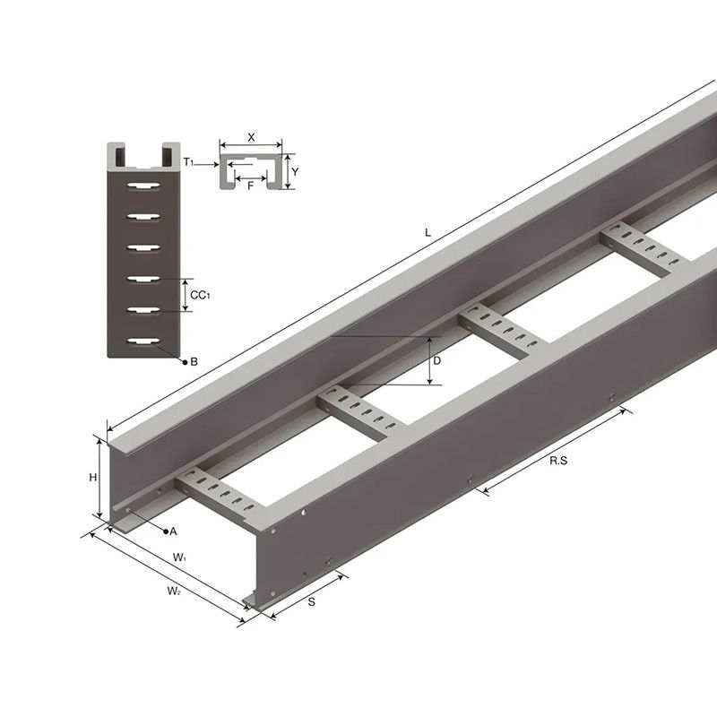 Tabla de escalera de cable galvanizado personalizada con fuerte resistencia a las condiciones climáticas e instalación en la pared