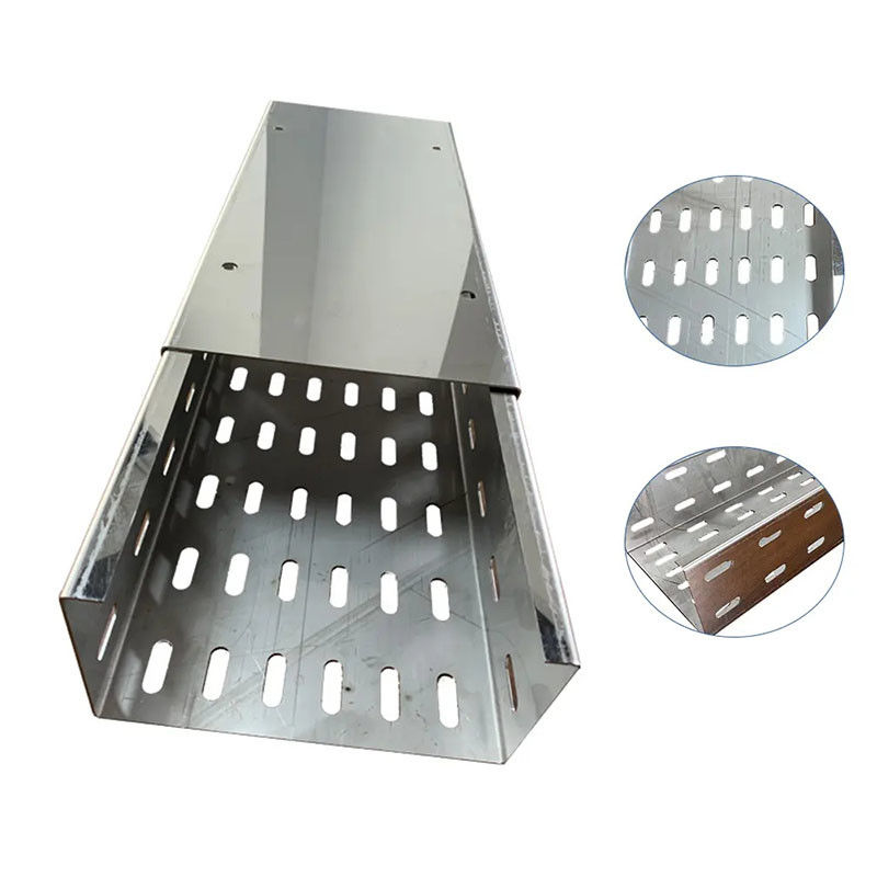 Acero tray de cable galvanizado de sumergimiento caliente Radius de flexión personalizado para soporte fuerte flexible