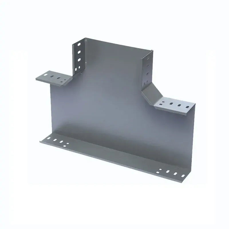Accesorios rectangulares para bandejas de cables de acero con resistencia a la corrosión y acabado galvanizado