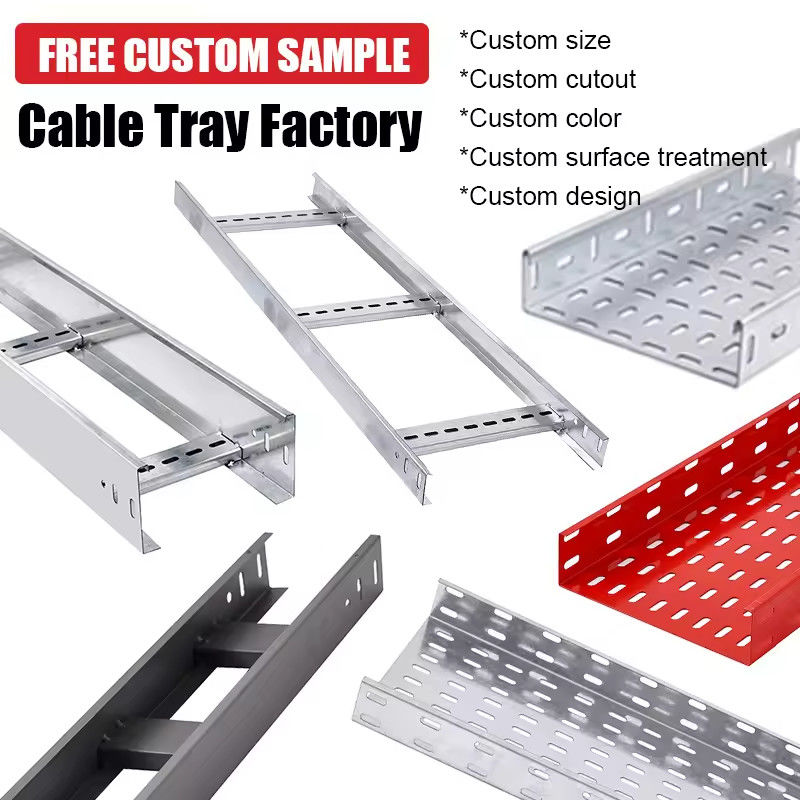 Plata resistente a la corrosión en interiores / exteriores tipo de escalera de cable con accesorios